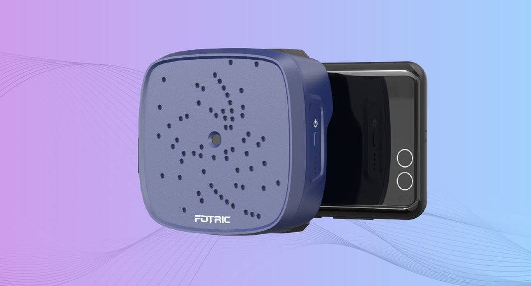 FOTRIC TD2 Geek smartphone akoestische imager die geluidsgolven in realtime visualiseert met een kleurrijke akoestische kaartweergave
